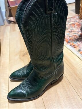 Women's Dark Green Western Cowboy Boots